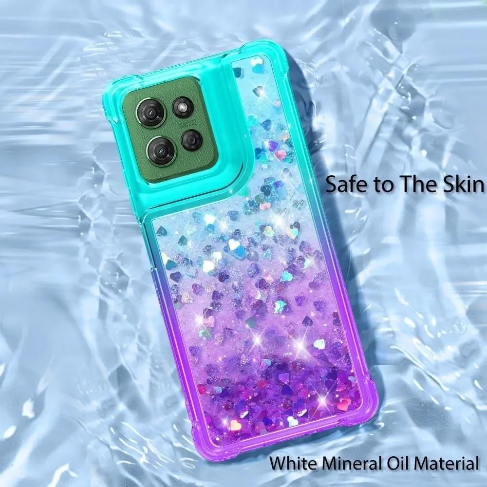 Moto G Play 5G 2025 / G Power 5G 2025 Case - Glitter Liquid Teal Purple + Screen